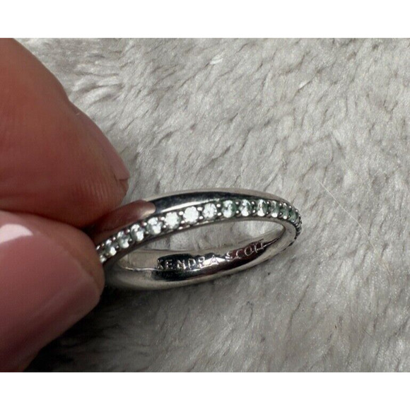 Kendra Scott Collette Rhodium Plated Silver CZ Stacking Ring Set Size 6 - Picture 5 of 5